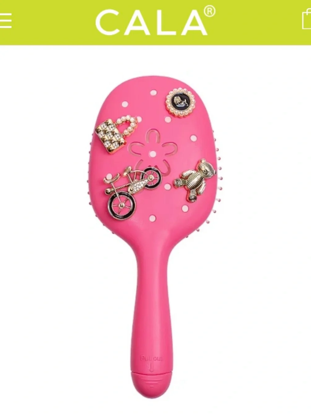 🆕 CALA Bristle Bitz Charm Hair Brush, Pink